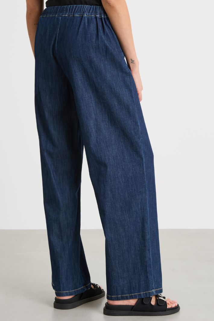 Wide-leg jeans with drawstring Intrend - 4