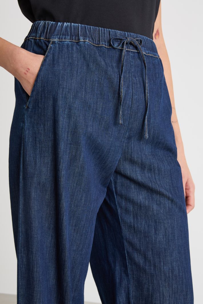 Wide-leg jeans with drawstring Intrend - 3