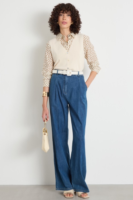 Pleated wide-leg jeans Intrend