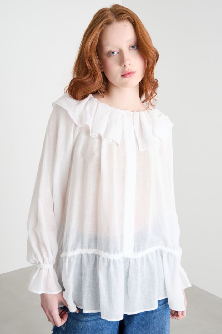 Flounced gauze blouse Intrend - 2