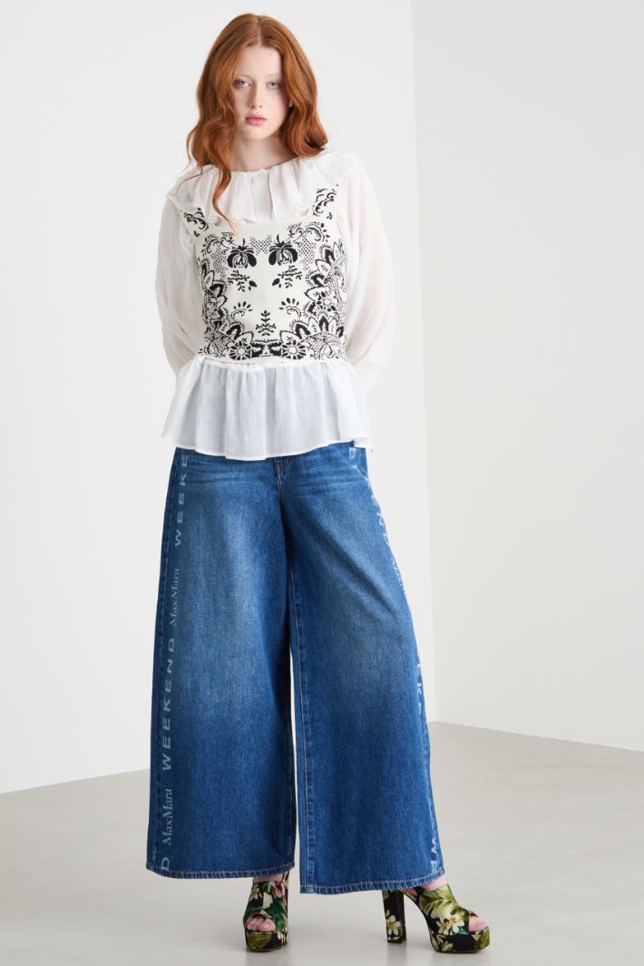 Flounced gauze blouse Intrend