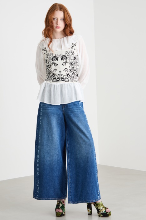 Flounced gauze blouse Intrend