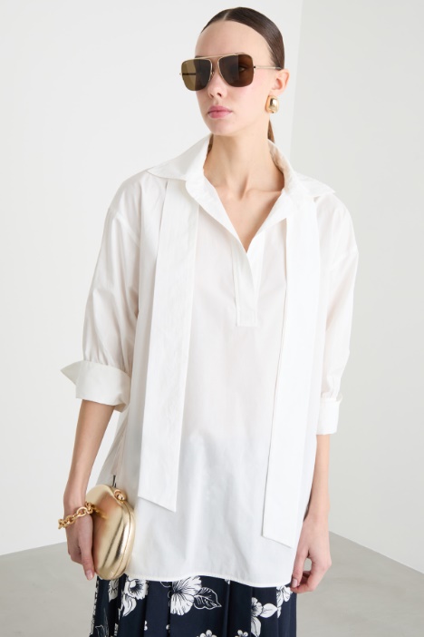 Cotton Poplin Foulard Blouse Intrend
