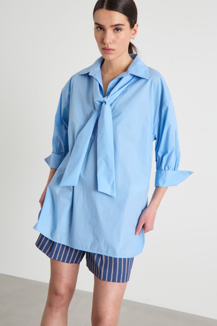 Cotton Poplin Foulard Blouse Intrend - 2