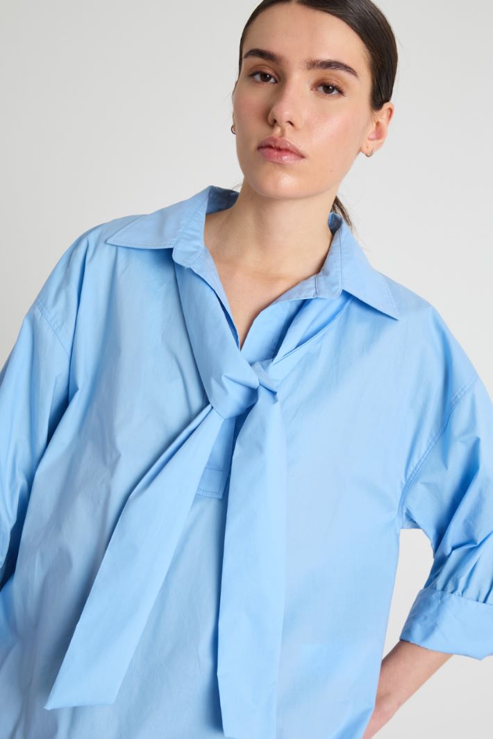 Cotton Poplin Foulard Blouse Intrend - 3