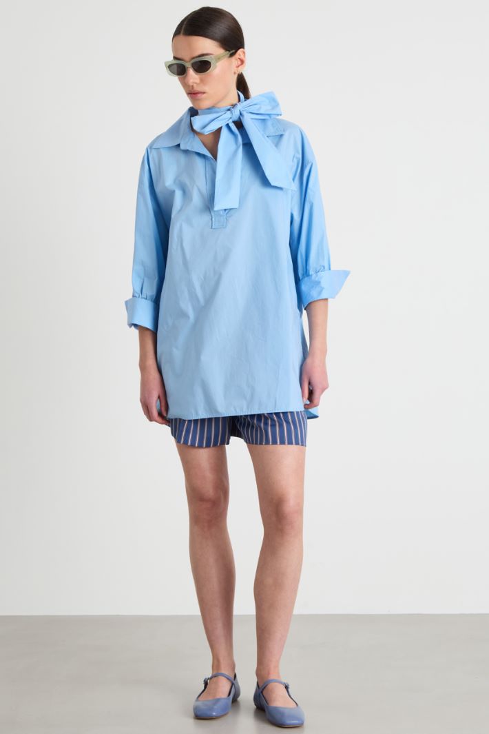 Cotton Poplin Foulard Blouse Intrend