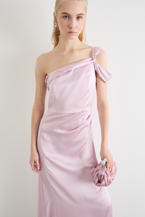 Abito monospalla in raso