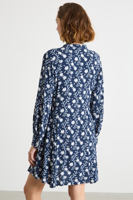 Vestido de marocaín estampado