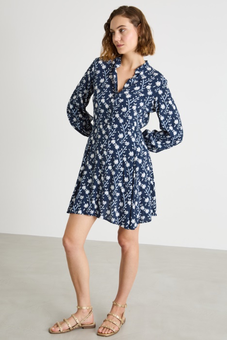 Vestido de marocaín estampado