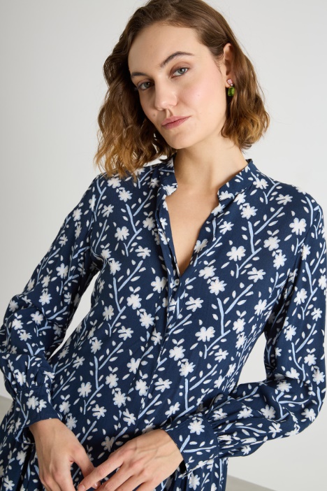 Vestido de marocaín estampado