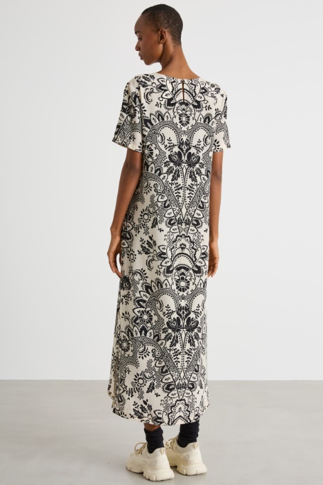 Abito in crepe de chine stampato