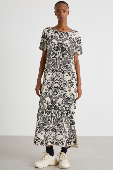 Abito in crepe de chine stampato