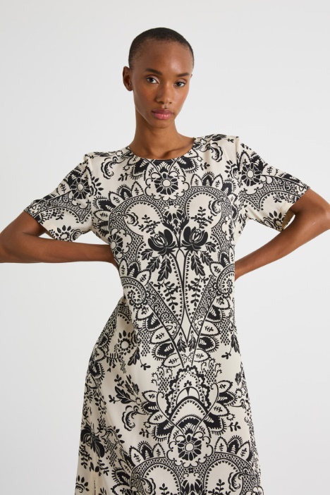 Abito in crepe de chine stampato