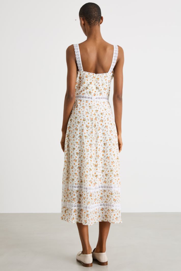 Printed crepe de chine dress Intrend - 4