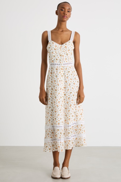 Abito stampato in crepe de chine