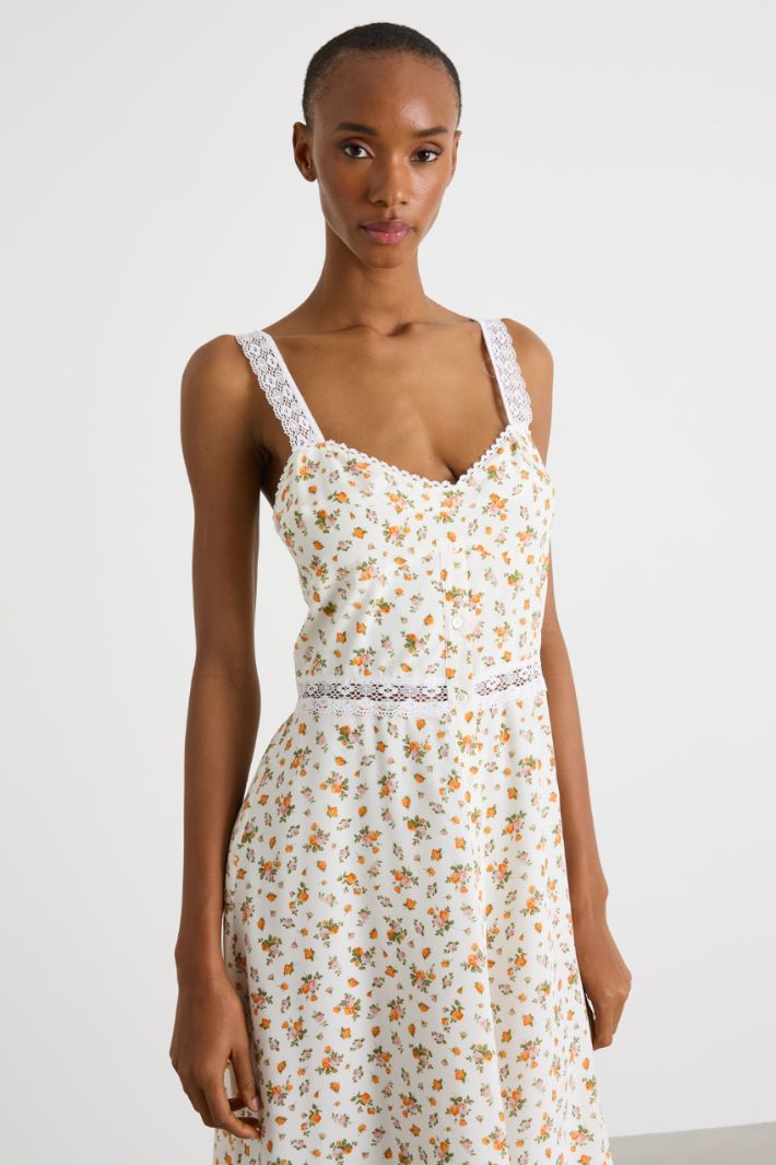 Printed crepe de chine dress Intrend - 3