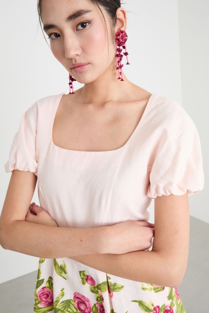 Cotton and linen minidress Intrend - 3