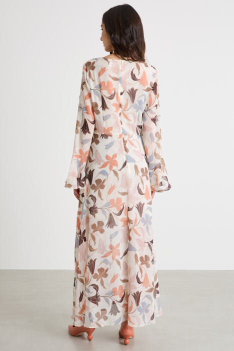 Vestido evasé de georgette