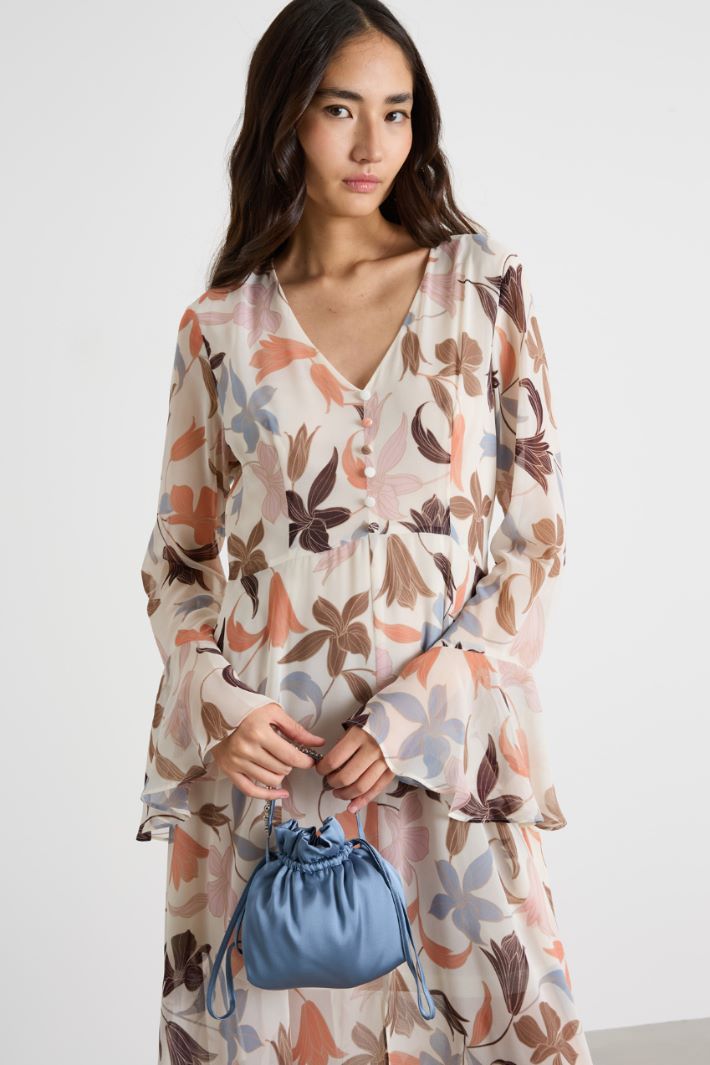 Abito svasato in georgette Intrend - 3