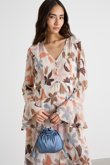 Vestido evasé de georgette