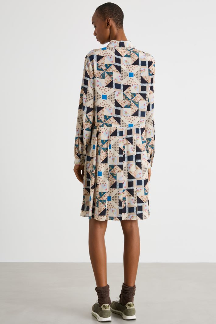 Printed silk shirt dress Intrend - 4