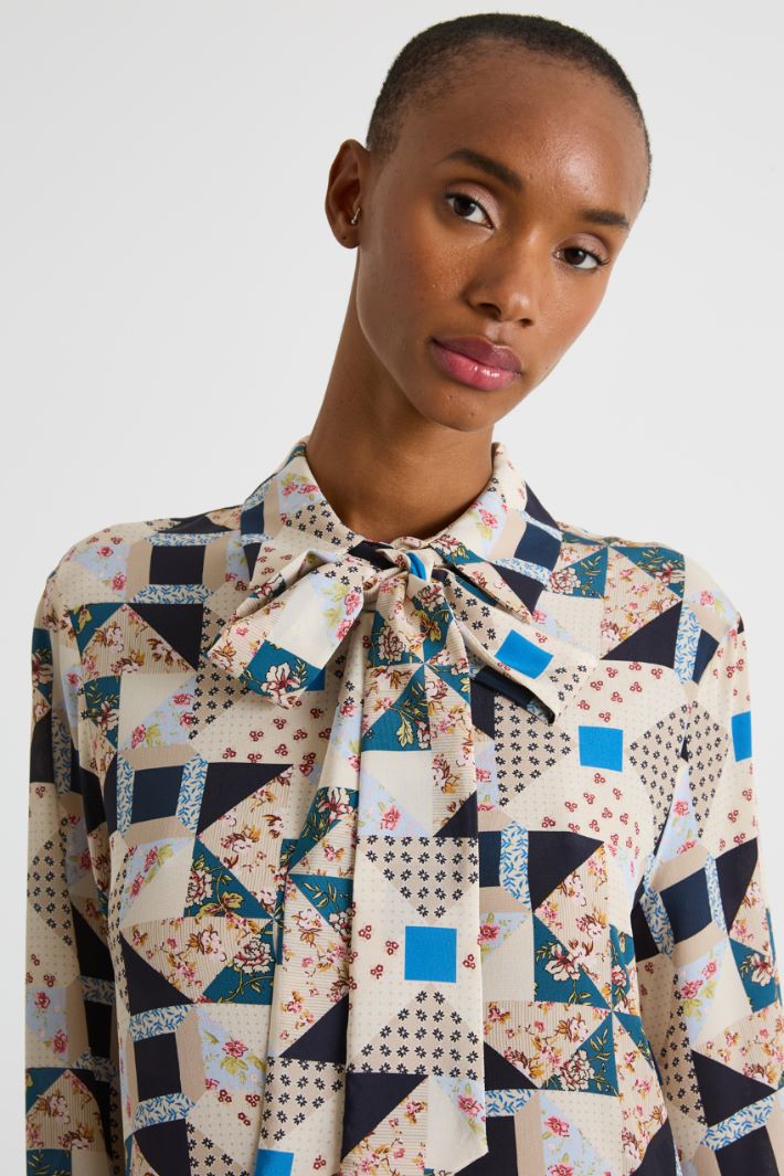 Printed silk shirt dress Intrend - 3