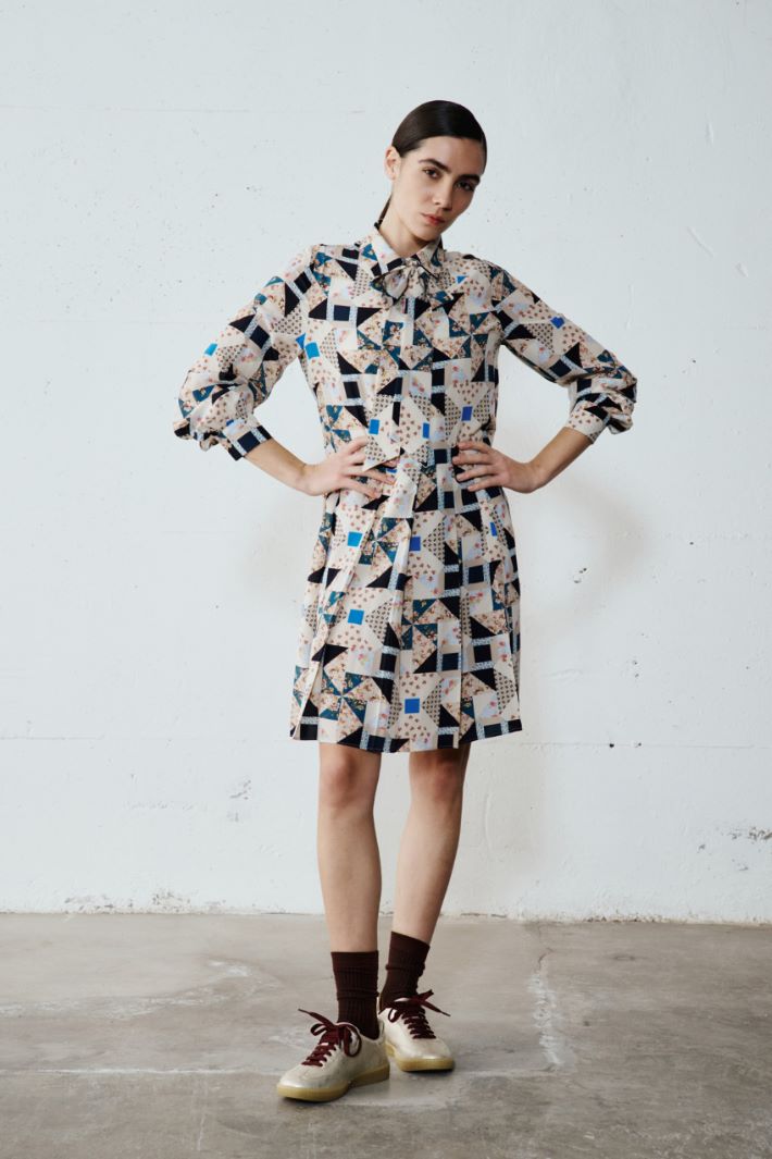 Printed silk shirt dress Intrend - 5