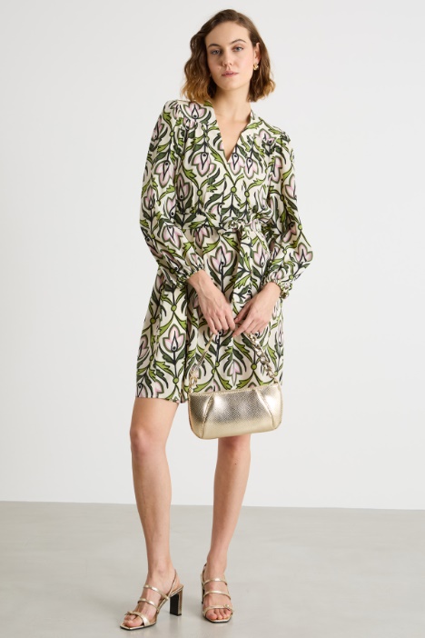 Abito in crepe de chine con cintura Intrend