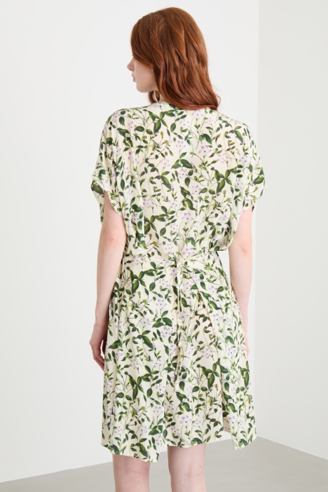 Abito stampato in crepe de chine