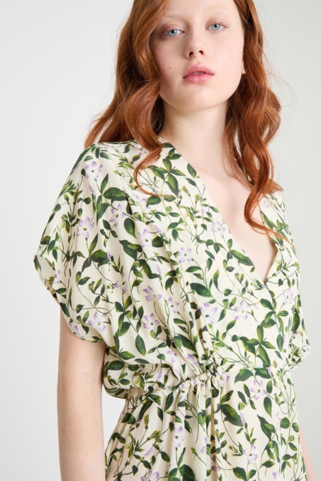 Abito stampato in crepe de chine