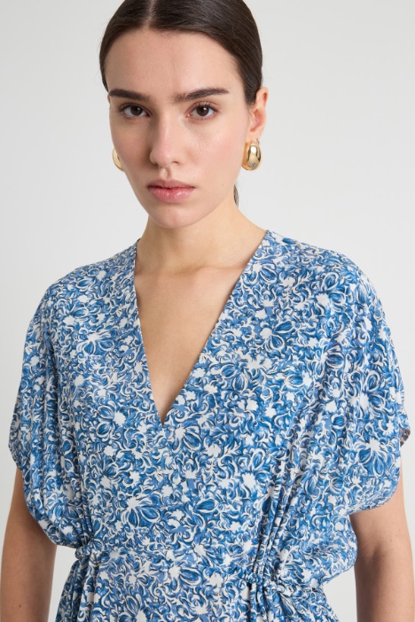 Abito stampato in crepe de chine