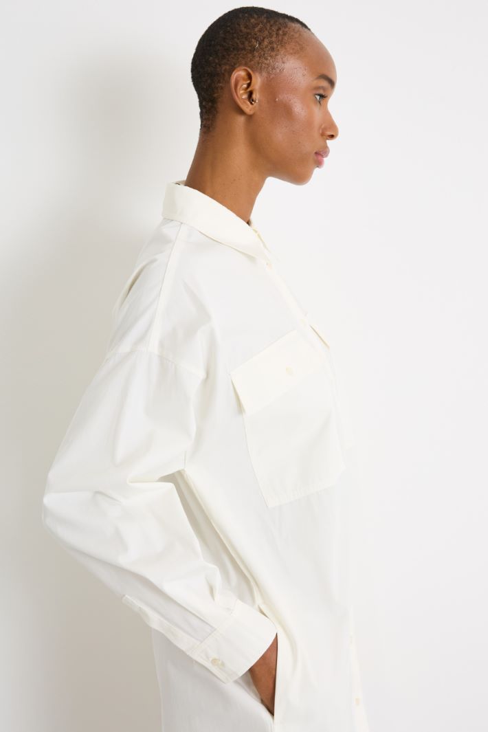 Vestido camisero de popelina Intrend - 3