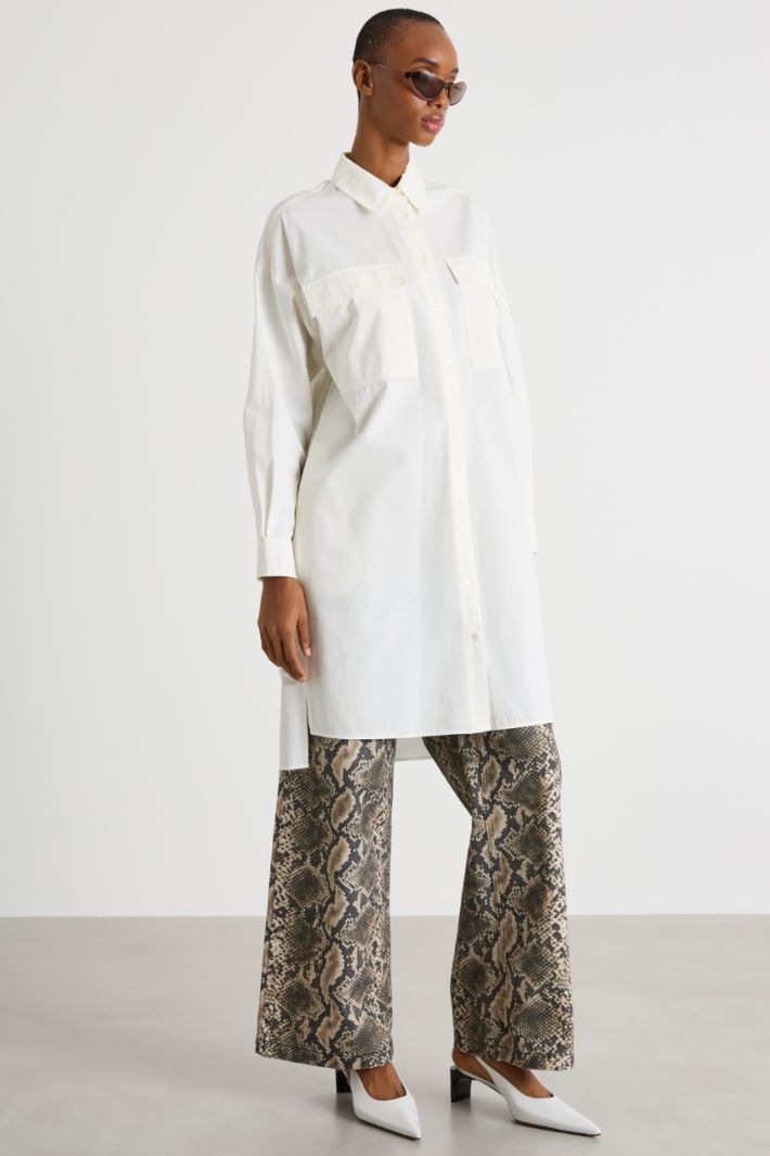 Vestido camisero de popelina Intrend