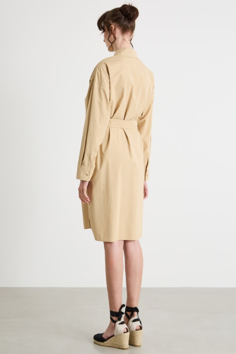 Vestido camisero de popelina