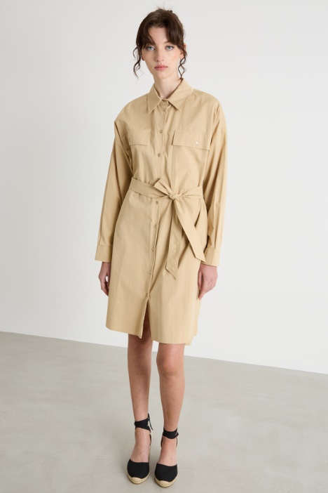 Vestido camisero de popelina