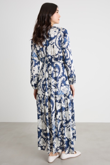 Abito in raso creponne stampato