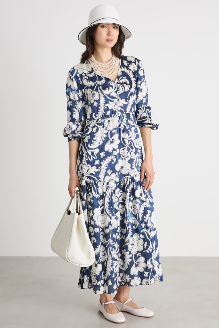 Abito in raso creponne stampato Intrend