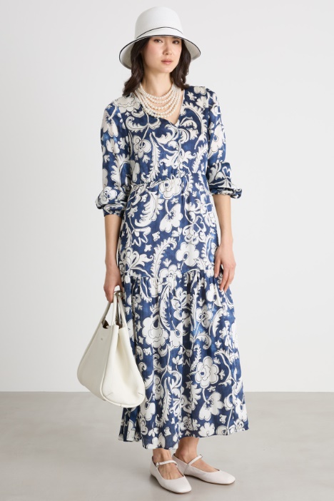 Abito in raso creponne stampato Intrend