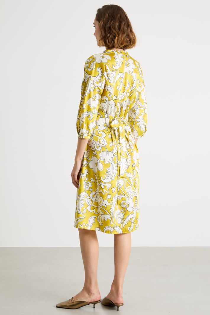 V-neck printed twill dress Intrend - 4