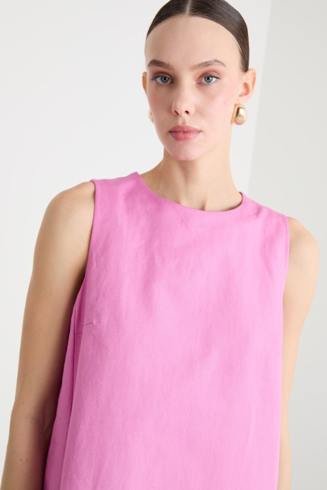 Vestido corto de lona
