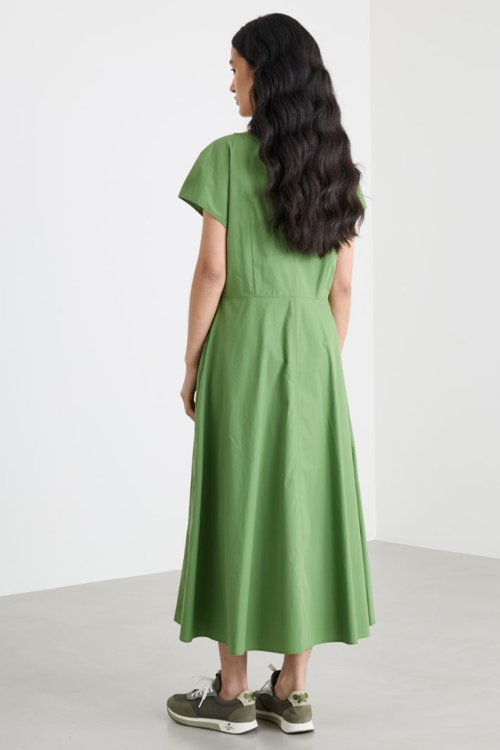 Belted Poplin Dress Intrend - 4