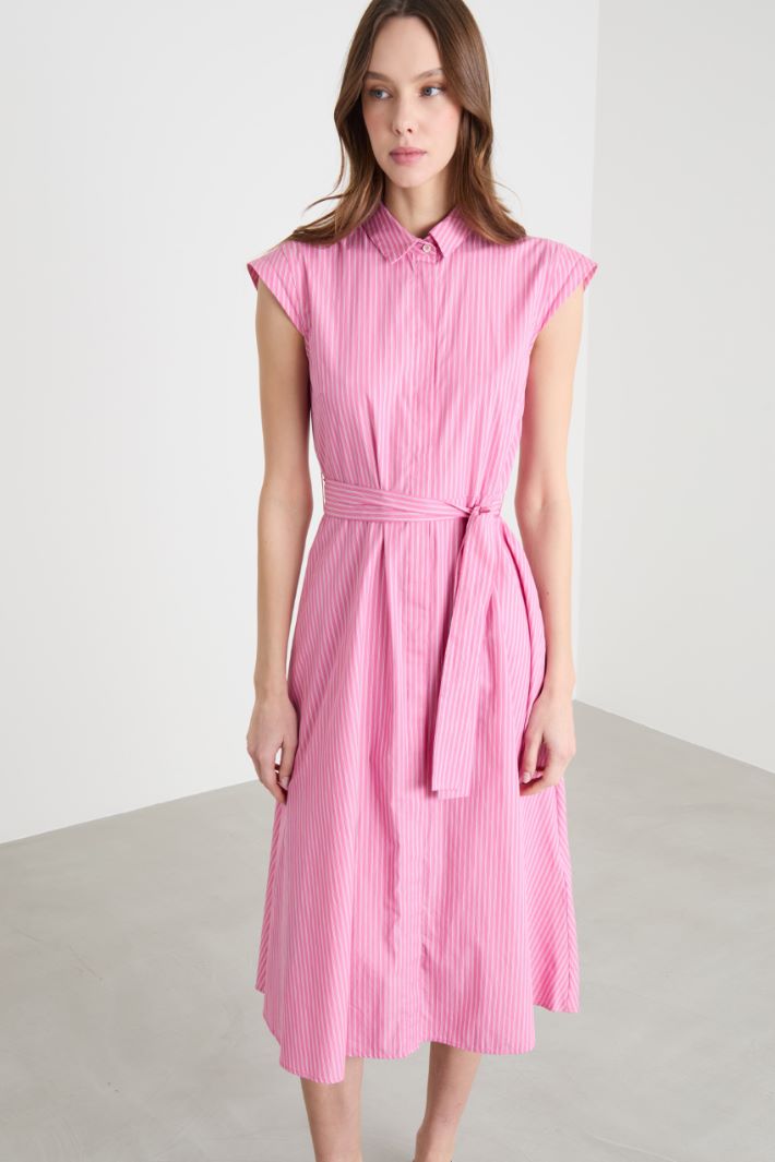 Belted Shirt Dress Intrend - 2