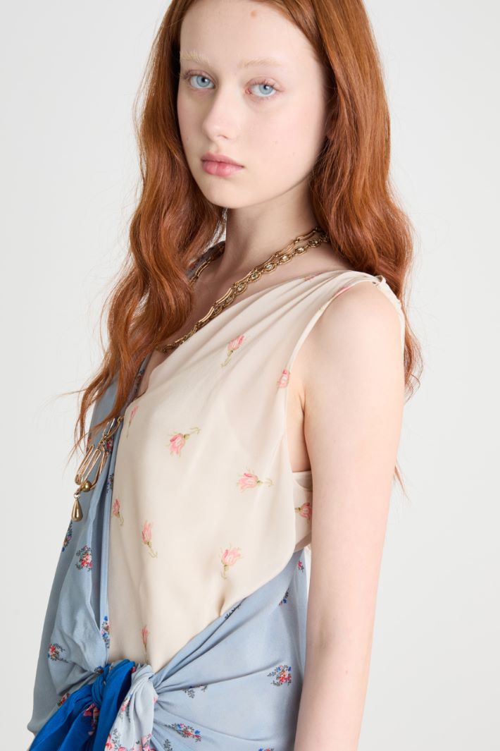 Knot-detail asymmetric dress Intrend - 3