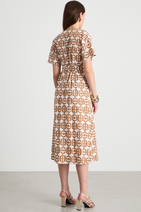 Abito incrociato in popeline stretch