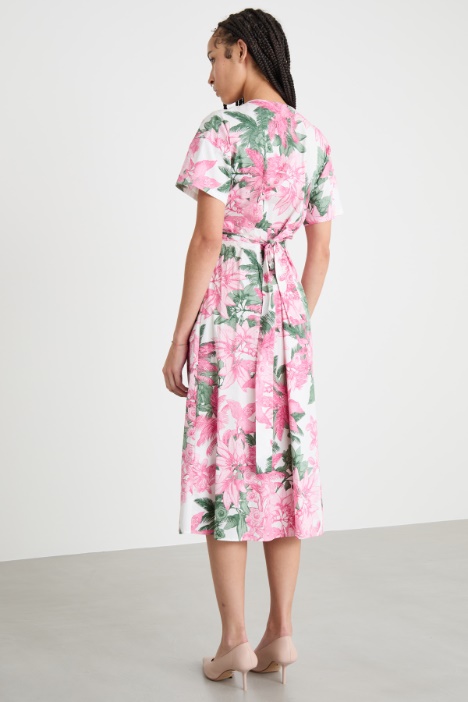 Abito incrociato in popeline stretch