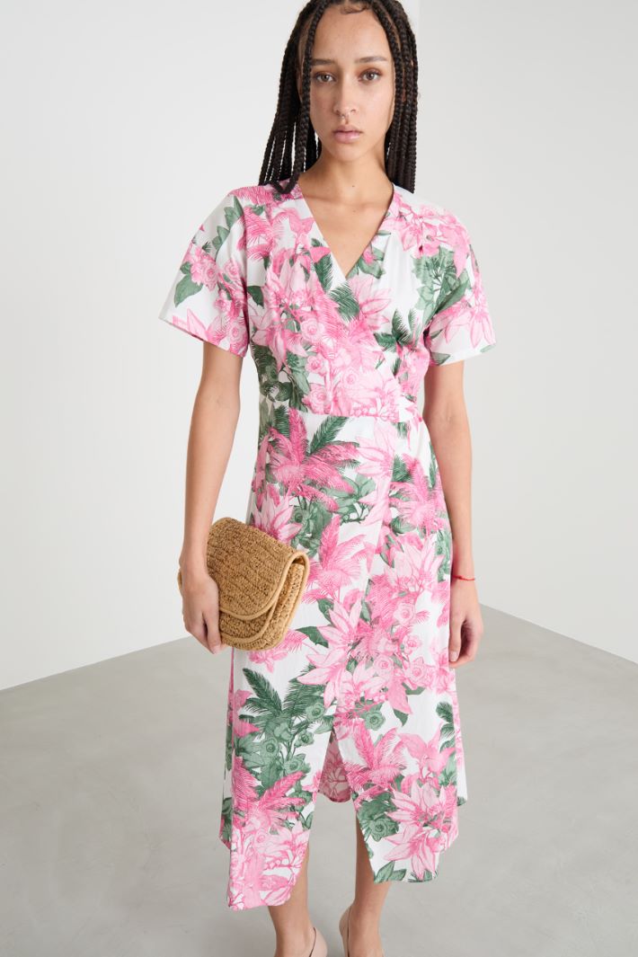 Stretch poplin wrap dress Intrend - 2