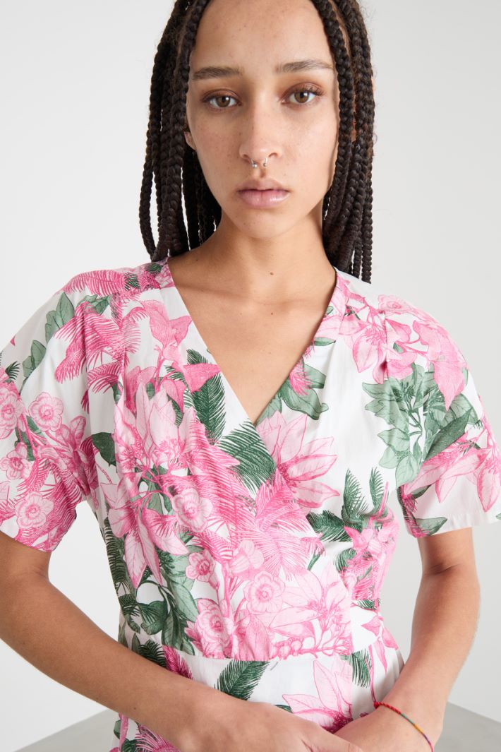 Stretch poplin wrap dress Intrend - 3