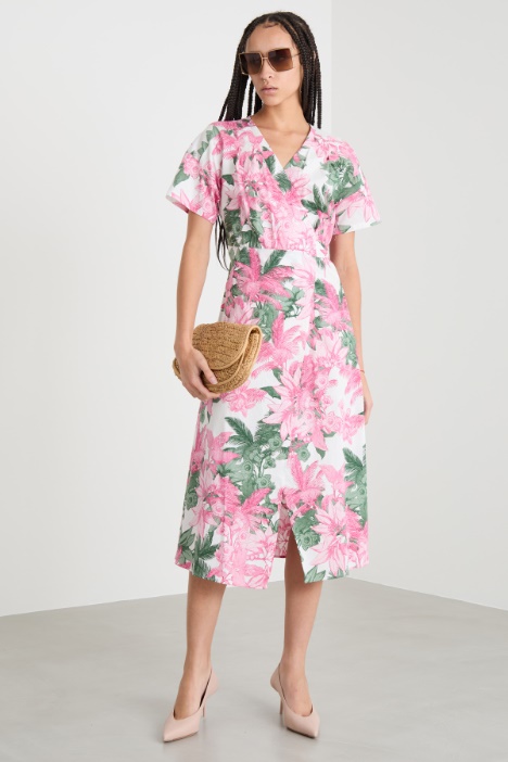 Stretch poplin wrap dress Intrend