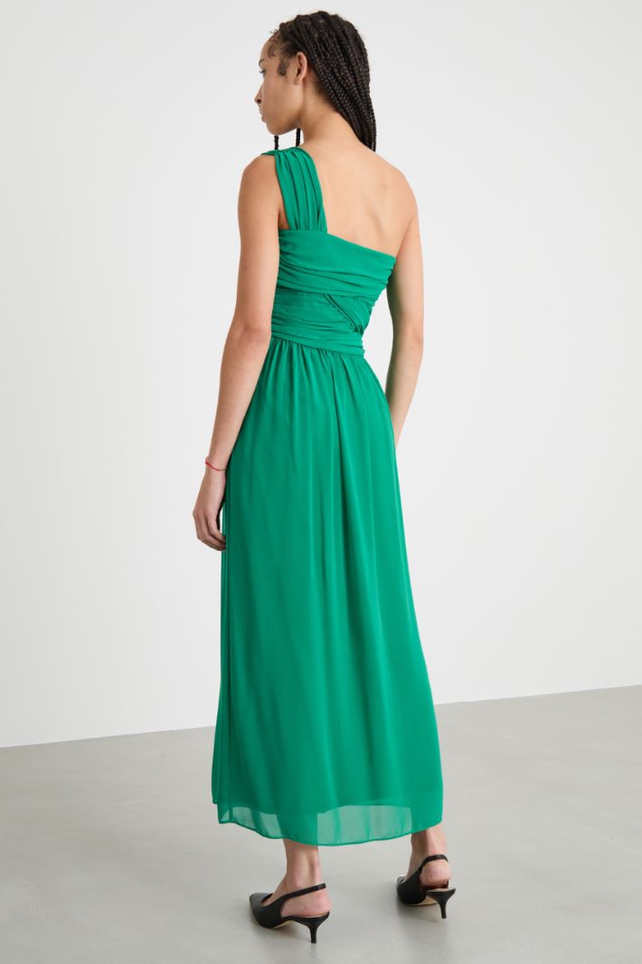 One-shoulder georgette dress Intrend - 4