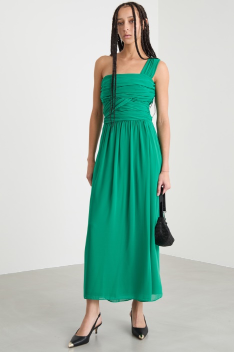 One-shoulder georgette dress Intrend